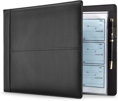 7-Ring Business Check Binder for Checkbooks Organization, Financial Records, Per