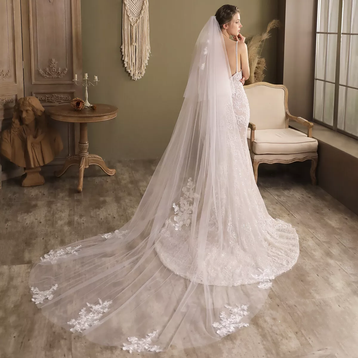 Long on sale white veil