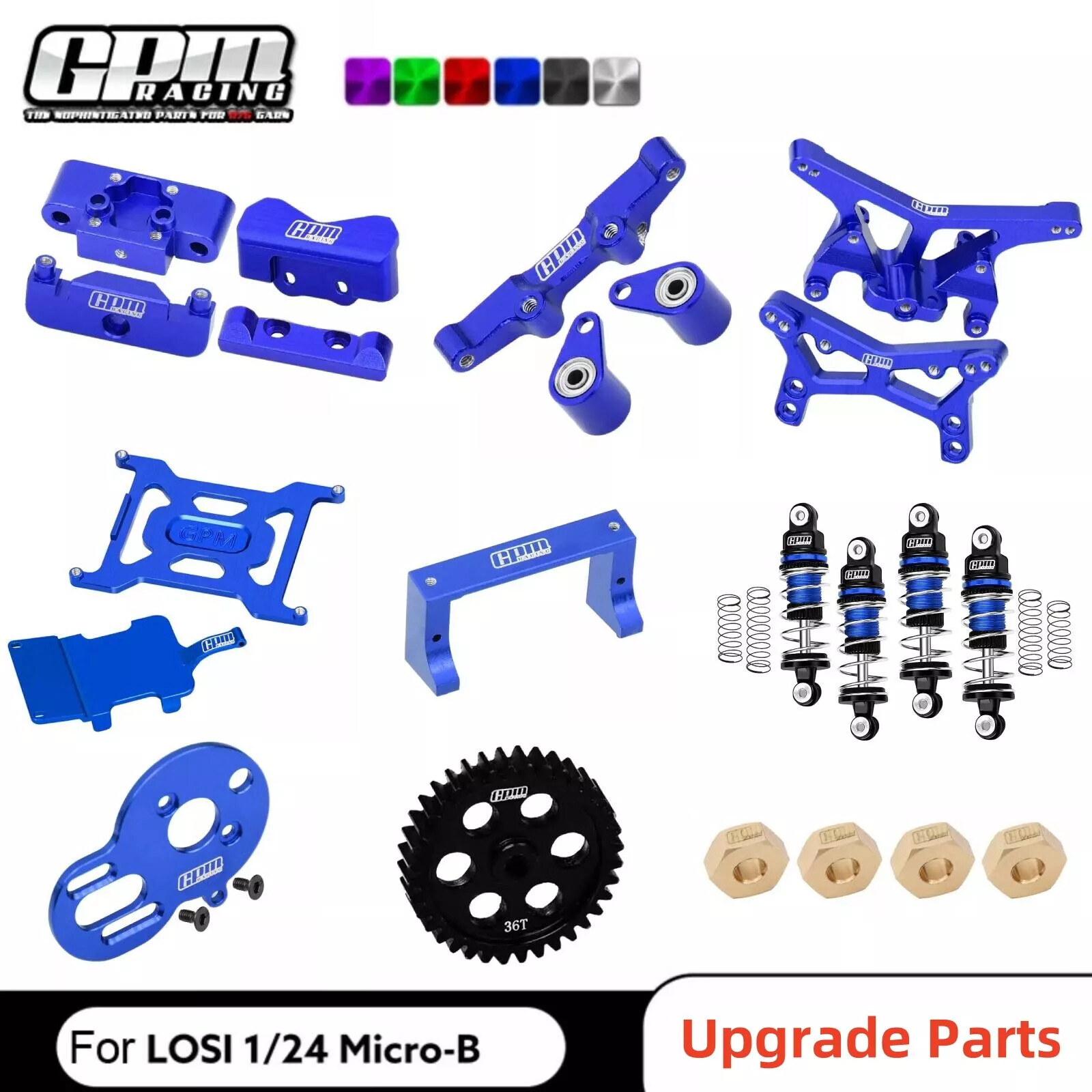 Aluminum Alloy RC Car Upgrade Parts For LOSI 1/24 Micro-B 2WD Buggy RTR-LOS00007