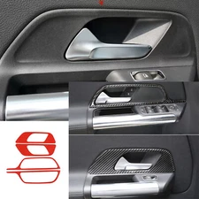 4PCS Real Carbon Fiber Inner Door Handle Panel Trim Cover Fits 20-25 X247 GLB250