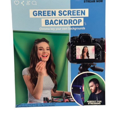 NIP Stream Now- Green Screen Backdrop Chroma Key your own Backgrounds New