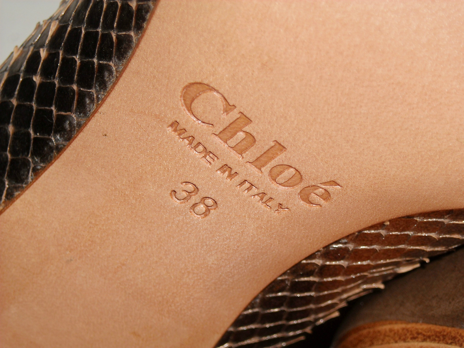 Auth CHLOE leather python pumps décolletes shoes … - image 10