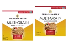 2 Packs Crunchmaster Multi-Grain 6 Seed Baked Crackers 28 oz Each Pack