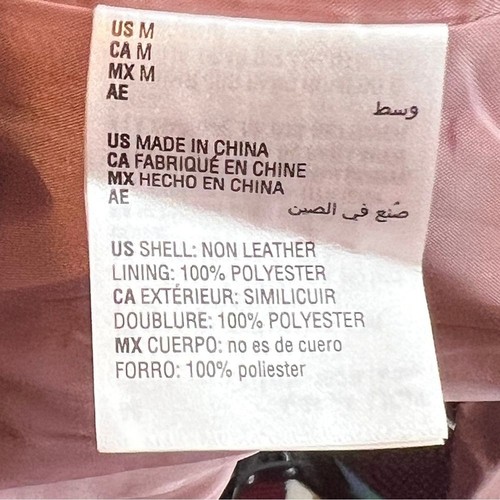Bar lll Size Medium Faux Leather Pleather Lined “Bubble Gum” Moto Jacket Pockets - Picture 9 of 11