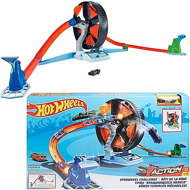 Hot Wheels Action Spin Wheel Challenge Play Set Race Car GJM77