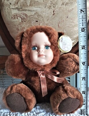 Adorable ours en peluche, oreiller pour Noël, Saint-Valentin, 35 cm, crème - Jeux - Jouets