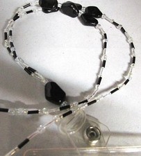 ID Bage Holder Necklace beads,Boojee,NEW TWILIGHT BLACK SILVER School,Hospitals