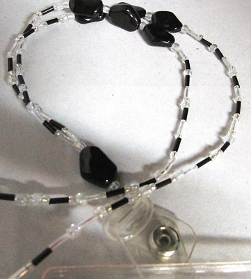 ID Bage Holder Necklace beads,Boojee,NEW TWILIGHT BLACK  SILVER School,Hospitals