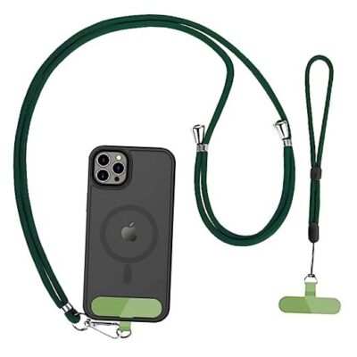  Cell Phone Lanyard Universal 30''（Neck Strap×1）+8''（Wrist Strap×1） Dark Green