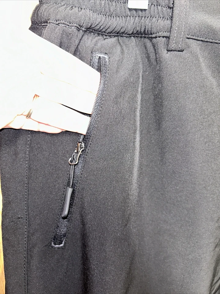 全新带标签男式无品牌黑色雪地滑雪裤拉链口袋羊毛衬里尺寸 US 40 — 第 3/4 张图片