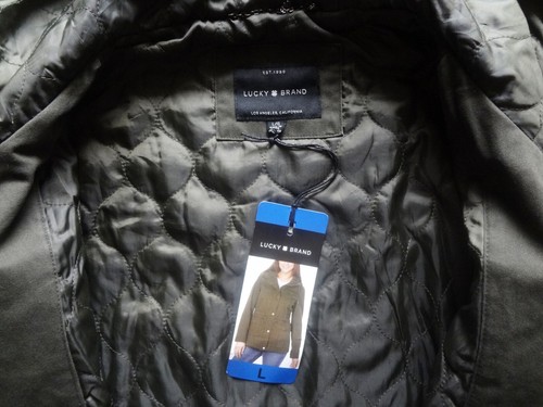 LUCKY BRAND Military Utility Hooded Jacket Green Womens size L NWT - Picture 6 of 11