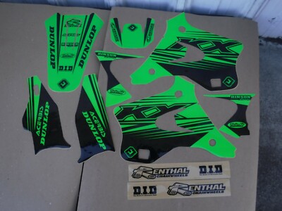 FLU DESIGNS  PTS5 KAWASAKI TEAM  GRAPHICS KX125 KX250  1994 1995 1996 1997 1998
