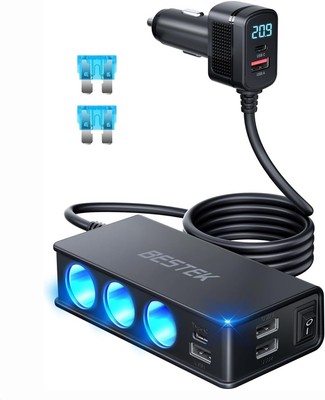 9-in-1 KFZ-Ladegerät: 148W Schnellladen & USB-C/QC3.0