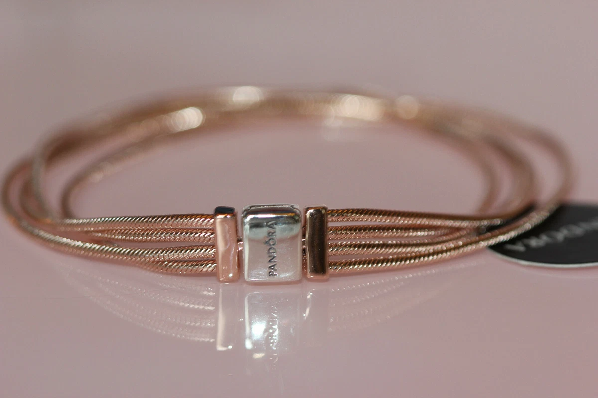 NIB PANDORA ROSE REFLEXIONS MULTI SNAKE CHAIN BRACELET 588782C00