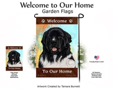 Welcome Garden Flag - Landseer Newfoundland 091B