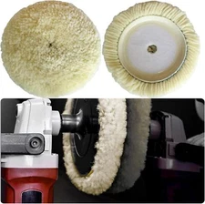Polishing Pad Buffing Pads Kit 4inch 4PCS Natural Wool Hook and Loop Grip clean