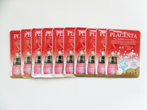 10pcs Malie PLACENTA Face Mask Packs Sheet 25g Whitening Wrinkle Care Cosmetic - Picture 1 of 6