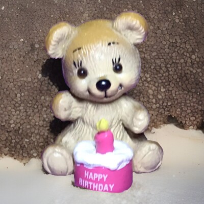 1st birthday bear plastic cake topper toy Cute
