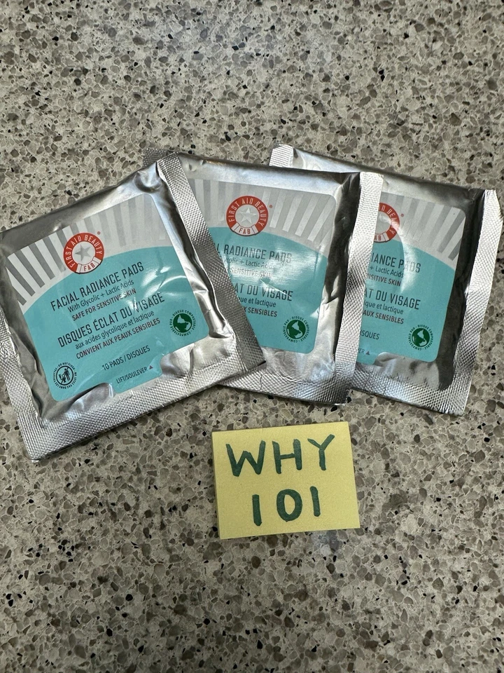 X3 First Aid Beauty Facial Radiance Pads 10-PADS/Count  Each DELUXE SZ QTY 3 - Image 3 of 4