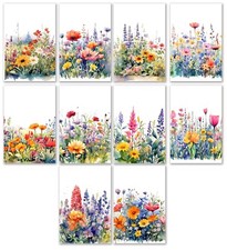 10 Assorted All Occasion Note Cards Blank Greeting Cards Watercolor Wildflowers