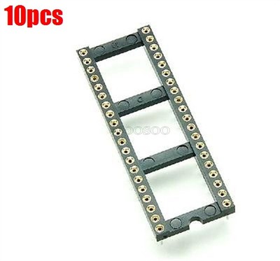 10Pcs 40Pin Sip Round Socket Adaptor Solder Type Gold Plated Machined tt