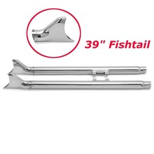 39IN Fishtail Exhaust with Baffle Mufflers for Harley Softail Fatboy Deluxe