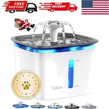 Stylish Grey Pet Fountain for Cats  Dogs - Replacement Filters Included