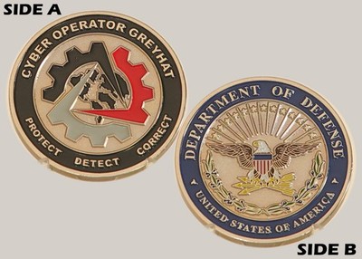 Cyber Operator Greyhat DoD Cyber Defense Challenge Coin  M#3
