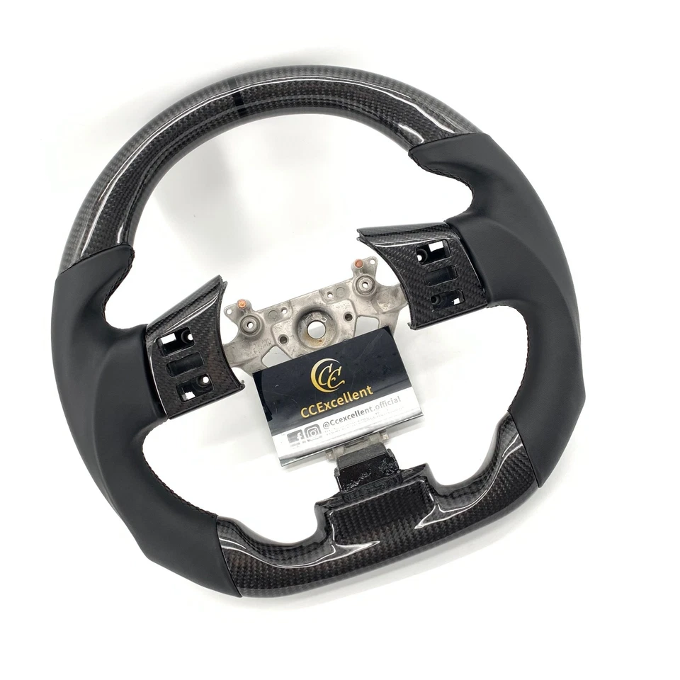 Volante de fibra de carbono real con moldura para Nissan 350Z/Z33 2002-2009 Foto 2 de 4