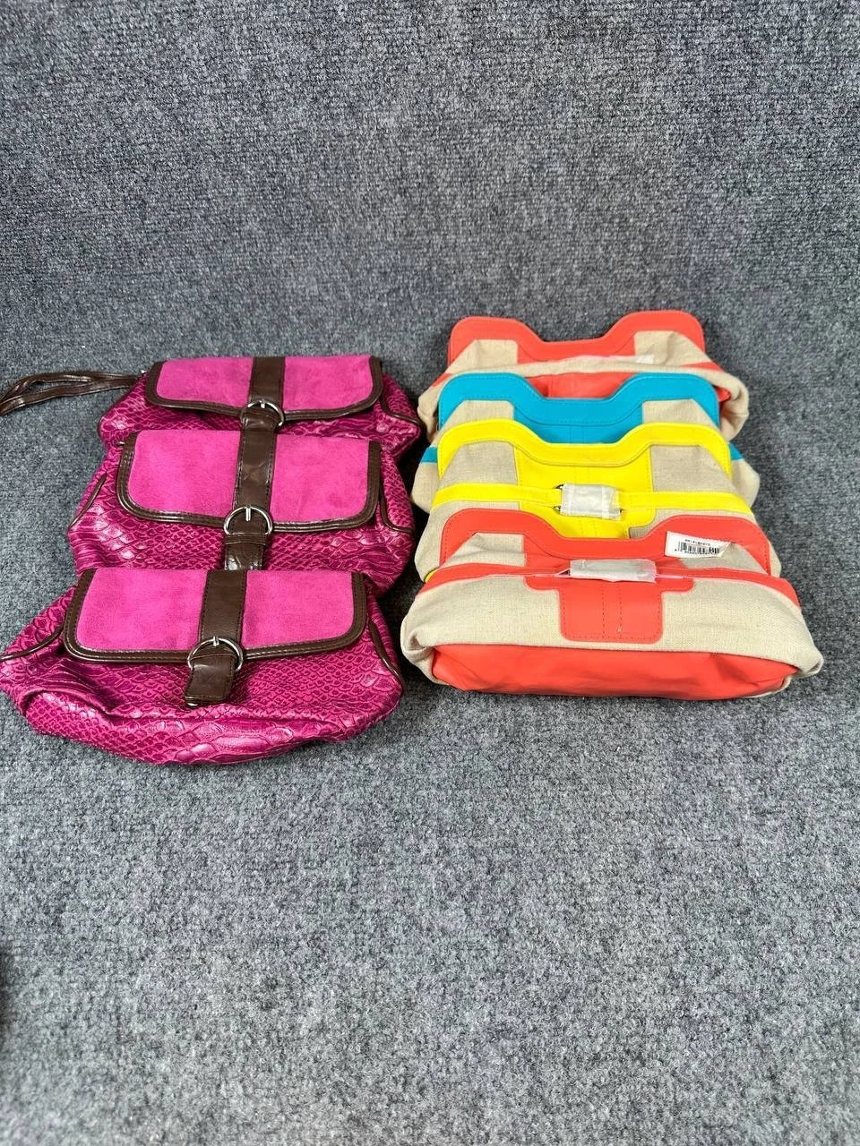 Lot of 7 Cosmetic Bags Elizabeth Arden & Others Mixed Colors Canvas PVC
