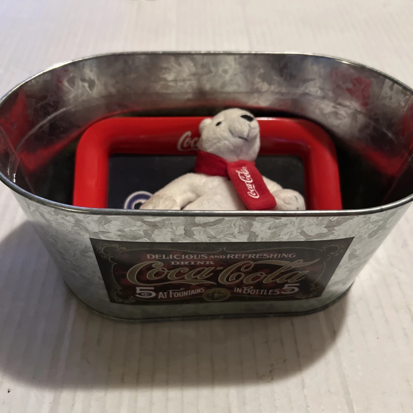 Coca-Cola Tin Drink Ice Cooler Metal Drink Coca Cola In Bottles Tin Box Co. 2001