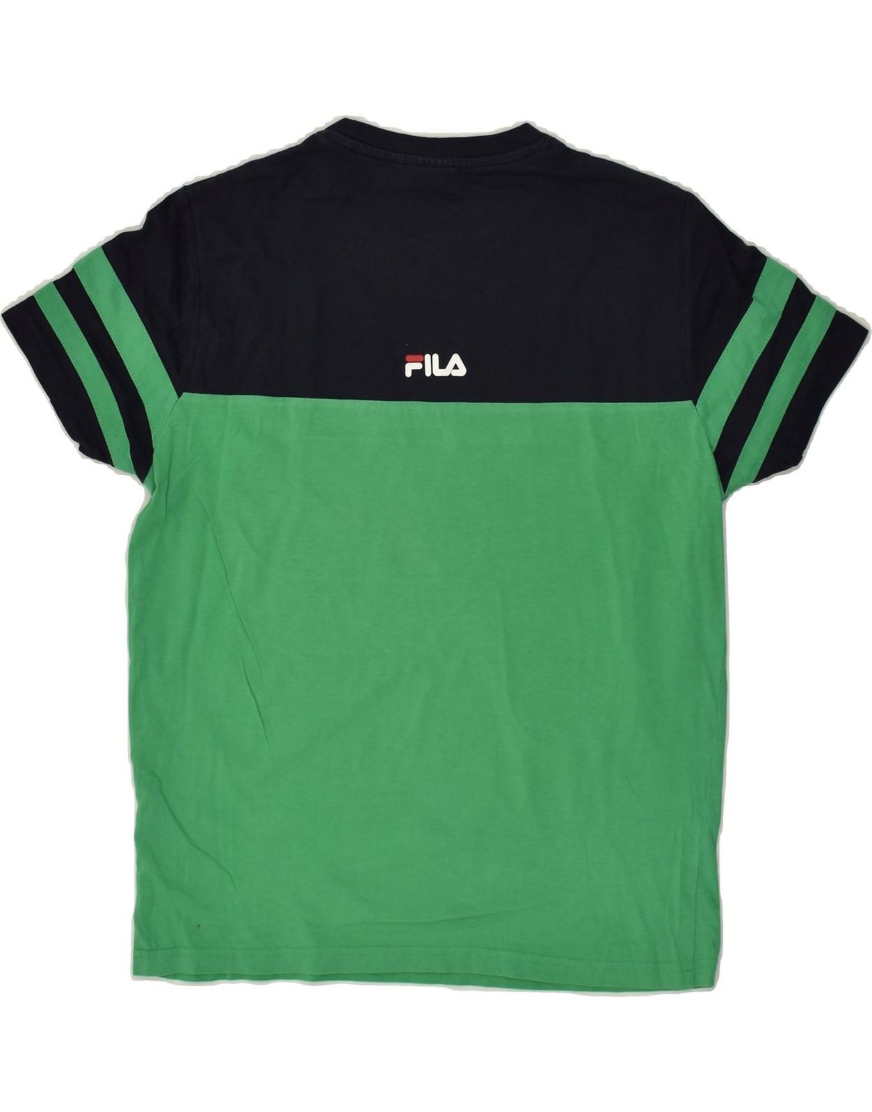 T shirt uomo FILA grafica top XS verde colorblock cotone BR62