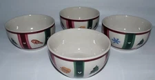 4 NEW NOS 2001 Pfaltzgraff Snow Polar Bear Cereal Soup Bowls Holiday Christmas