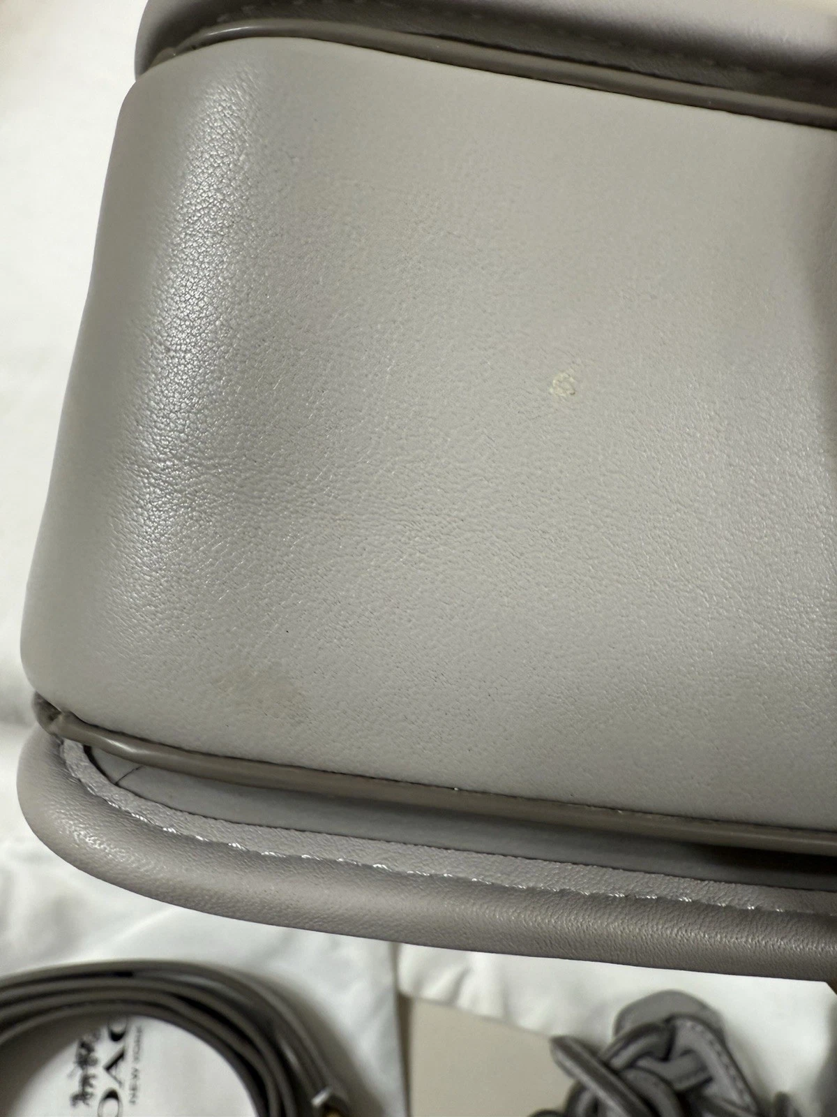 Borsa a tracolla Coach Studio in pelle trapuntata grigio tortora nuova senza etichetta