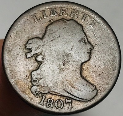 1807 Draped Bust Half Cent 1/2c Ungraded US Copper Coin CC30336
