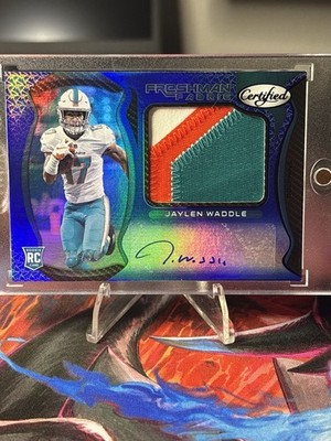 2021 Panini Jaylen Waddle Auto/50 Freshman Fabric RC Auto Relic Number Match!