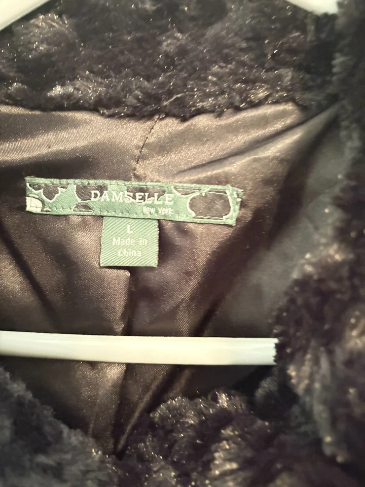 Damselle New York Faux Fur Black Button Jacket - Image 3 of 3