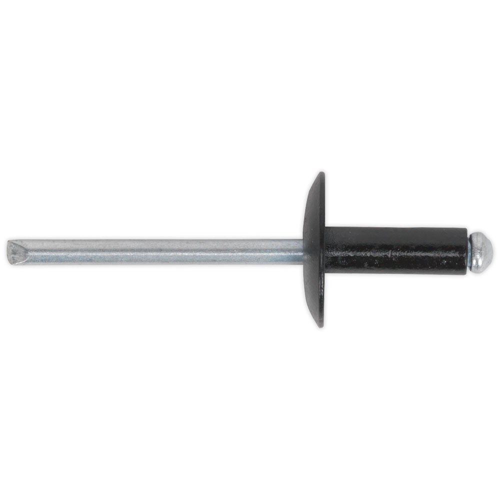 Sealey Aluminium Rivet Black Large Flange 4.8 x 14mm Pack of 200