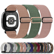 Nylon Loop Woven Fabric Elastics Watch Strap For Fitbit Versa 4/3  UK