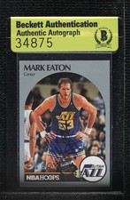 BAS 1990-91 NBA Hoops Mark Eaton #287 Authentic Auto ow6