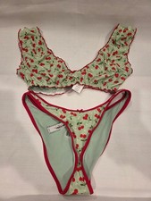 Victoria's Secret Pink Cherry Print Bikini Set Size Small