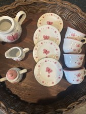 Schylling Children's Mini Pot and Cup Tea Set with Saucers Fiestaware