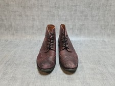 Lambretta Burgundy Leather Brogue Boots UK 8