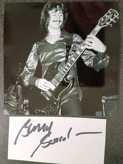 BARRY GOUDREAU Hand Signed Autograph CUT With 4X4 PHOTO GUITARIST BOSTON
