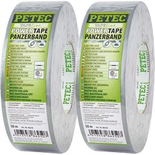 Petec Gewebeband Panzerband POWER Tape silber 2x 50m Klebeband hohe Klebekraft