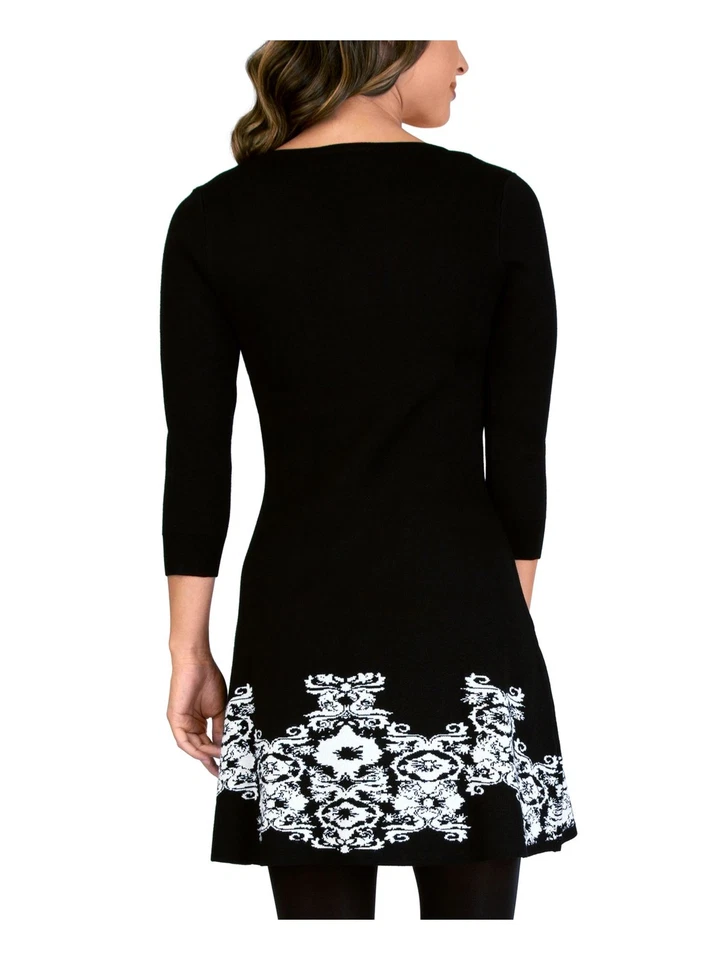 Vestido corto BCX para mujer manga 3/4 cuello redondo para trabajar + acampanado Foto 4 de 4