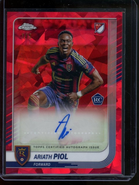 2025 Topps Chrome Sapphire MLS Ariath Piol Red Auto /5 #CA-AP Rookie