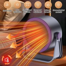 500W Portable Electric Space Heater Mini Desktop Fan Heater Personal Small Space