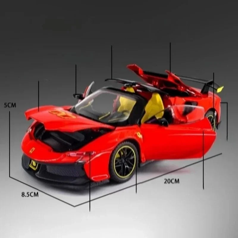 1:24 Ferrari SF90XX Sport Car Diecast Alloy Model Car Sound Light Pull Back New - Image 2 of 4