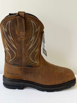 ARIAT SIERRA SZ 10.5 EE SHOCK SHIELD WATERPROOF WORK BOOT STEEL TOE Distre Brown
